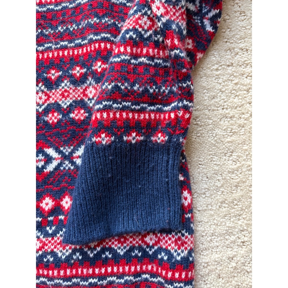 Vineyard Vines Sweater Medium Blue Red Fair Isle Knit Heritage Preppy Americana - Picture 6 of 11